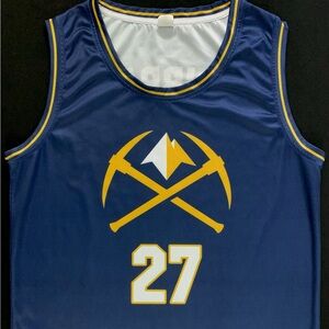 Jamal Murray Nuggets #27 Navy Blue Custom Jersey Tank Top Men’s Medium